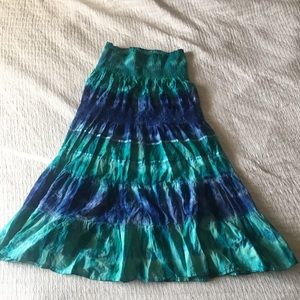 Long blue summer skirt